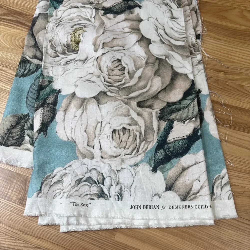John Derian For Designer’s Guild The Rose Canvas Decorator Fabric 106” ~3 Yards